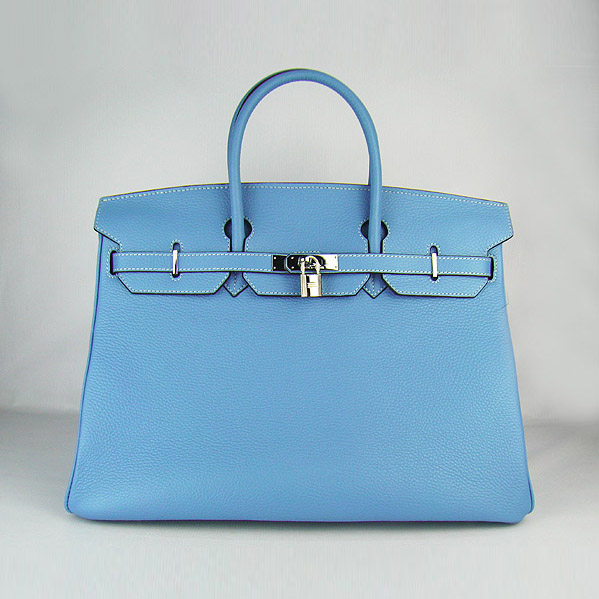 Replica Hermes Birkin 40CM Togo Bag Light Blue 6099 Online